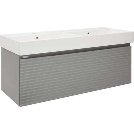 Naturel Mobiletto e lavabo Savona 118x43x44,8 cm grigio naturale opaco (SAVONA120GMU2)
