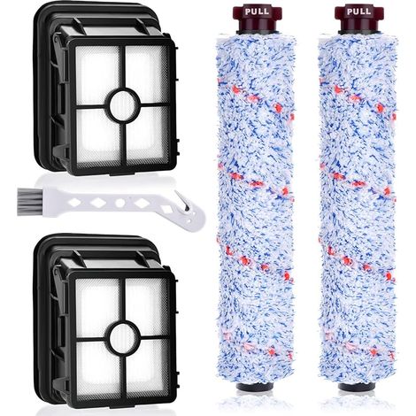 Filtre pour Bissell Crosswave Accessoires pour Bissell Crosswave 3 en 1 avec 2 filtres de rechange et 2 rouleaux de brosse multi-surfaces pour Bissell filtre CrossWave 1866 17132 & 2225N