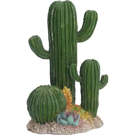 Cactus décoratif en résine synthétique, idéal pour aquarium, avec plantes succulentes, pour poissons et reptiles. (1/5)
