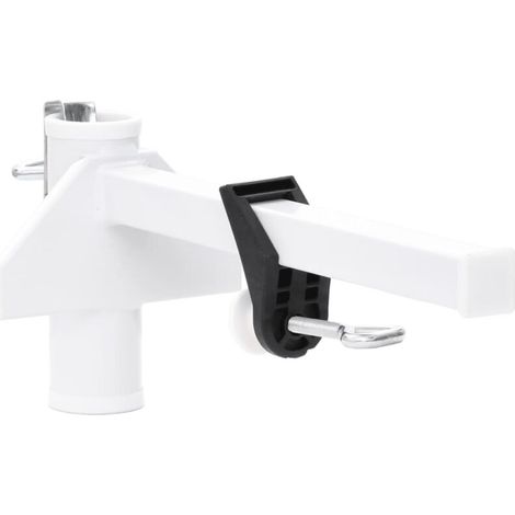Pince à parasol pour balcon blanc 38 mm acier vidaXL (1/5)
