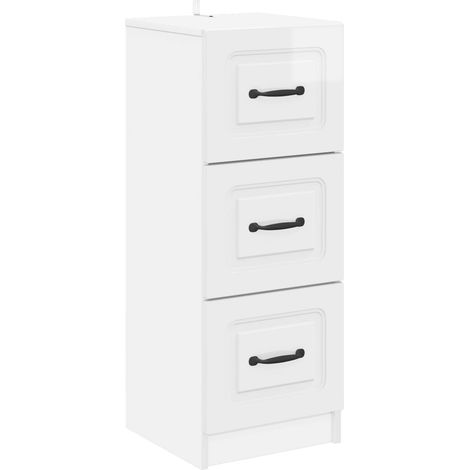 Drawer Cabinet High Gloss White 33 x 34.5 x 87 cm vidaXL