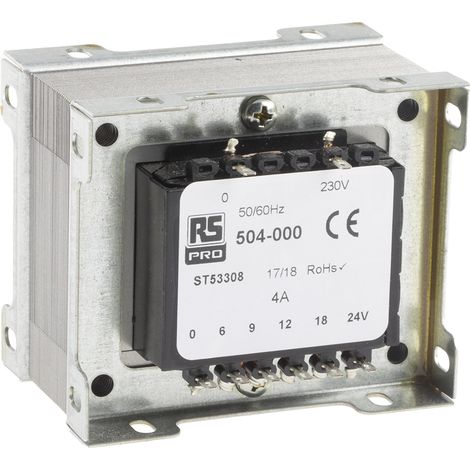 Transformateur à montage sur châssis, Vin 230V c.a., Vout 6V ac, 9V ac, 12V ac, 18V ac, 1 sortie, 100VA ( Prix pour 1 )