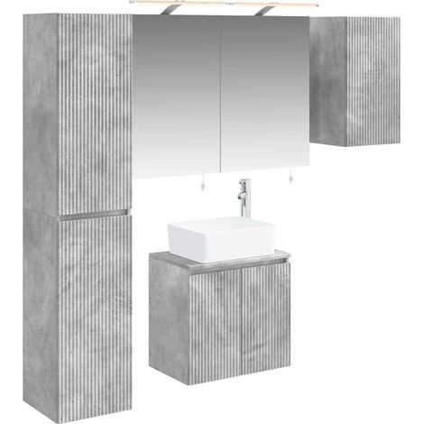Bathroom Cabinet Set 5 pcs Concrete Grey 50 x 14.5 x 70 cm vidaXL (1/5)