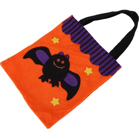 Sac fourre-tout d'Halloween réutilisable avec poignées pour la fête de Thanksgiving et les fournitures quotidiennes. Chauve-souris (1/5)
