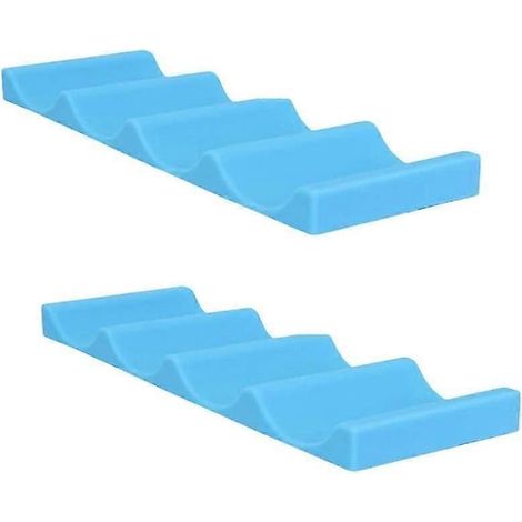 Étagère à bouteilles empilable, range-canettes et porte-bouteilles facile à empiler, étagère de rangement en silicone pour réfrigérateur et garde-manger, bleu cuisine, 2 pièces, 29,7 x 10 x 2,3 cm (1/5)