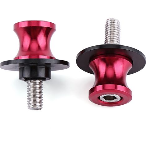 GARRYFIZH Patins de bras oscillant de béquille arrière CNC pour moto (10 mm, rouge)