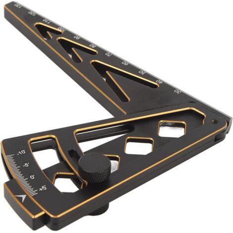 Règle d'inclinaison pour voiture RC, jauge de hauteur de conduite multifonctionnelle, jauge de carrossage, outil de mesure de hauteur de jante métallique réglable pour voitures (1/4)