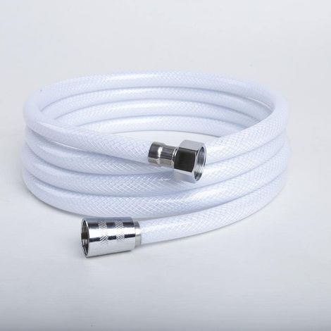 Manguera de ducha de PVC de 2 m, repuesto universal, manguera G1/2, resistente a alta presión, flexible y resistente a la rotura. (1/5)