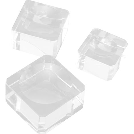 Présentoir délicat pour boules de cristal, lot 3, base carrée en (1/5)