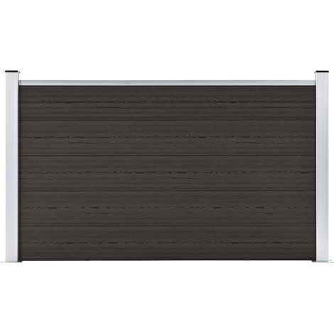 vidaXL Fence Panel WPC 180x105 cm Black