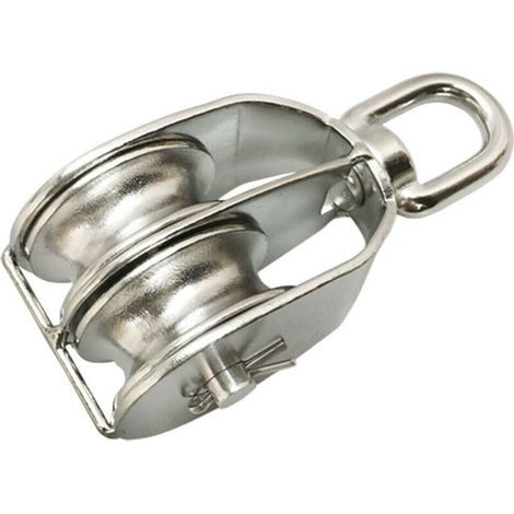 Poulie double rotative en acier inoxydable pour levage, traction et guidage de câble, poulie de corde et accessoire de quincaillerie marine, lot de 25 pièces (1/3)