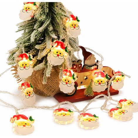 Guirlande Lumineuse LED Solaire de Noël avec Pendentifs Père Noël Barbu, 200 LED, 8 Modes, Arbre et Fenêtre (1/5)