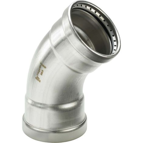 Viega Sanpress Inox XL 482664 88,9 mm, 45 °, acier inoxydable, SC-Contur