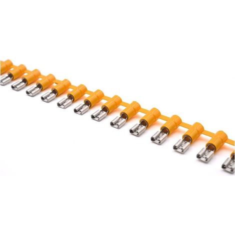 Borne Faston 6,3x0,8 female concaténée jaune sec. 4-6 mmq