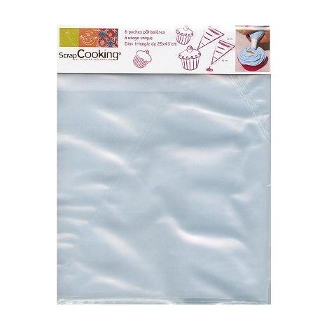 Poches à douilles à usage unique - SCRAPCOOKING - Lot de 6 - Plastique