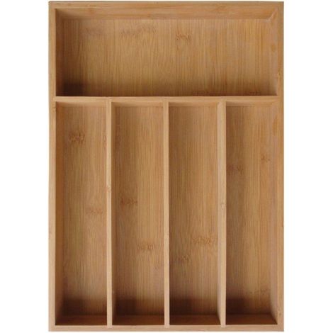 Organisateur De Tiroir Pour Couverts - Bois De Bambou - 35,5 X 26,5 X 5 Cm - 1 Pièce (1/5)
