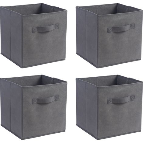 Ensemble de 4 paniers de rangement pliables en tissu, cubes de rangement pliables 10,5 x 10,5 x 11 pouces pour chambre d'enfant