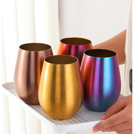 Tasse En Acier Inoxydable 304 - Double Paroi Isolée - Pour Vin Café Bière Eau - Usage Intérieur Et Extérieur - 1 Pièce (1/5)