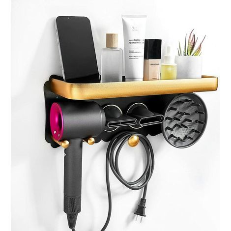 Aiperq – Wandhalterung für Haartrockner aus Metall – Korrosionsbeständige Aluminiumlegierung – Rutschfestes Design – Kompatibel mit Dyson Haartrocknern (1/5)