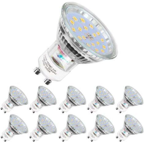 Lot de 10 Ampoules LED,GU10-5W équivalent 60W,Blanc Froid 6000K 120° Larges Faisceaux,Ampoules LED Spot (1/4)