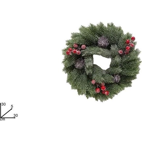 Decorazione Natale Natalizia Dietroporta Ghirlanda 30 cm (1/2)
