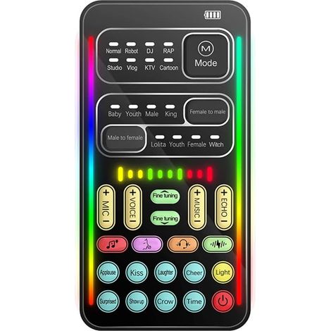 Voice Changer - 3.5 mm Audio Interface - 8 Sound Effects + 8 Voice Modes - Portable Handheld for PC Laptop Smartphone - ABS Plastic - 1 Unit