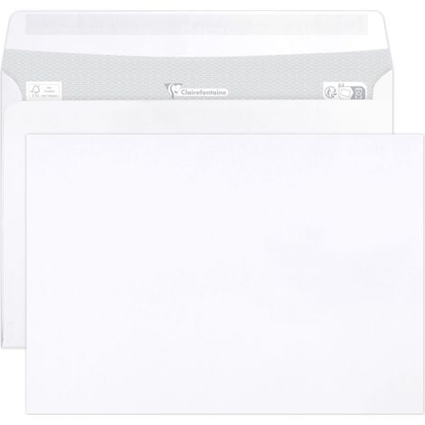 Clairefontaine 2642C - Scatola da 500 Buste Bianche C5-162x229mm - Autoadesive - 90g/m² (1/4)