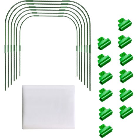 Kit de cerceaux de jardin avec clips pour plates-bandes surélevées, tuyaux en acier PE, cadre de piquets de Support pour plantes (1/5)