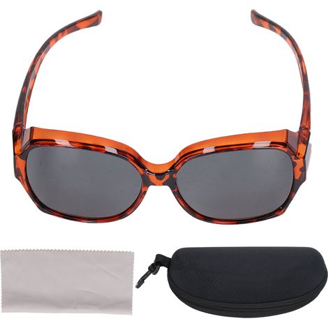 Lunettes de protection UV ambrées, monture antidérapante légère, verres polarisés pour porteurs myopes (1/5)