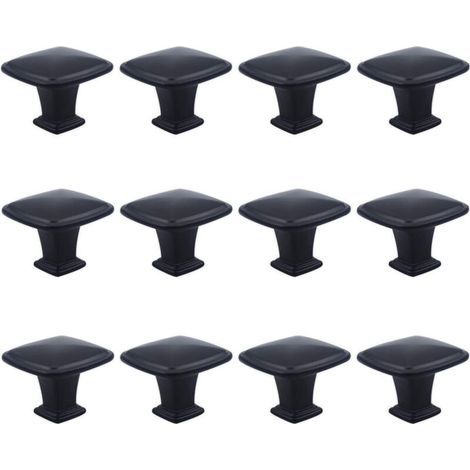 12PCS Noir Tiroir de Poignée Porte, 30mm Bouton de Meubles, Unique Trou Rond Boutons de Tiroir, Boutons de Porte, Poignées de Meuble pour Placard Armoire Cuisine, chambre d'enfant (1/5)