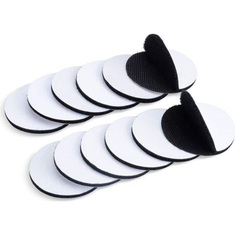 12 Stück Selbstklebende Streifen, 3 cm x 3 cm selbstklebendes Griffband, doppelseitiges Klebeband, starkes, entfernbares Klettband zur Wandmontage, selbstklebend, kratzfest, schwarz (1/4)