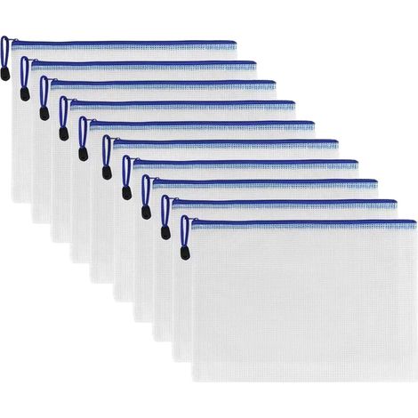 Sac Zipper Maille Plastique - Étanche - Pour Documents Bureau Maison Voyage - Transparent Avec Boucle Métallique - Lot de 1 (1/5)