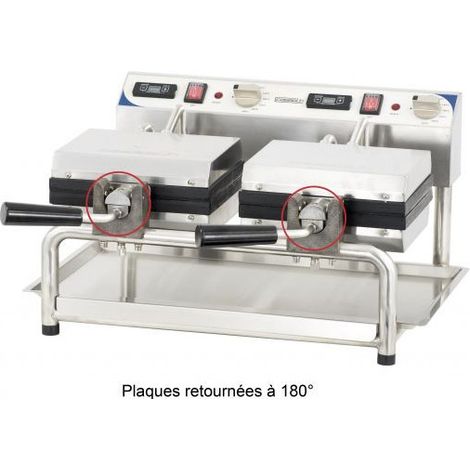 Gaufrier professionnel double rotatif - 2x(6x4) gaufres - 3600W - Casselin (1/2)