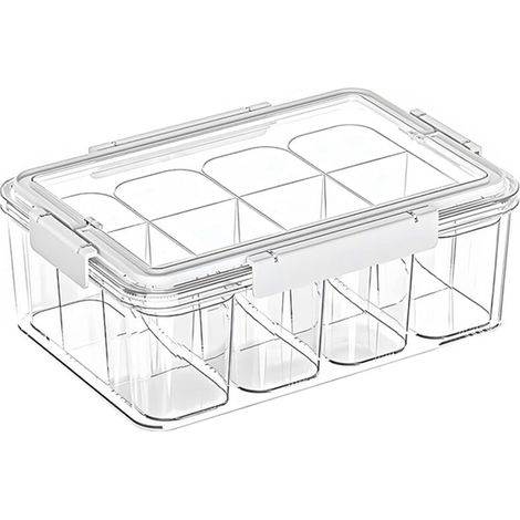 Boîte de rangement polyvalente, organiseurs transparents pour travaux manuels, conteneurs portables en acrylique avec 4 boîtes intérieures