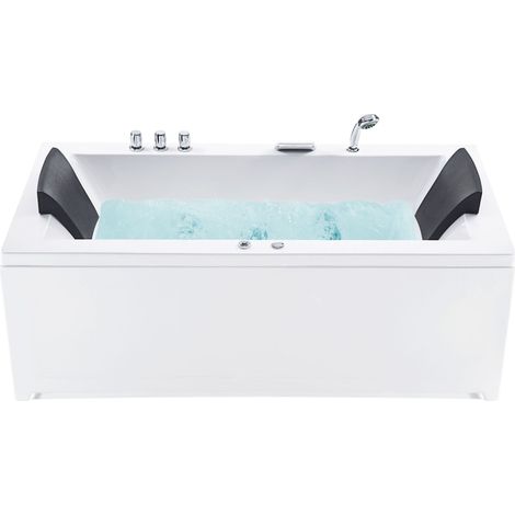 Corner Hot Tub with LED VARADERO Right Hand 1830 x 900 mm White