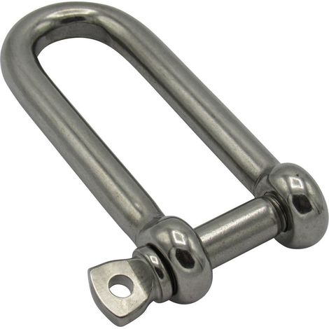 Long D Shackle Stainless Steel 8MM (Marine Boat Rigging Sails Halyards Dee) (1/5)