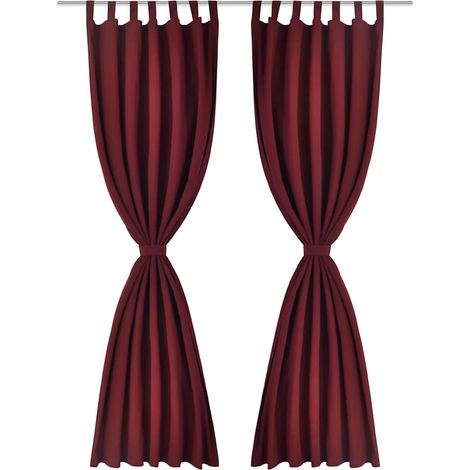 Maison Exclusive - 2 cortinas micro-satinadas con trabillas color (1/4)
