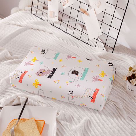 Oreiller pour enfant en latex naturel, oreiller de couchage, housse de coussin amovible en coton lavable incluse, oreiller pour tout-petit, oreiller de sieste pour enfants, unisexe pour garçons et fil (1/3)