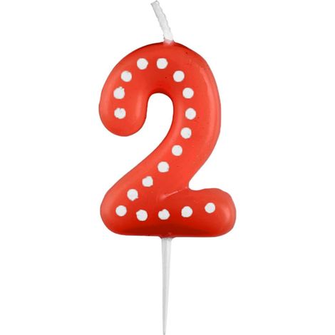 Bougie chiffre 2, hauteur 6,5 cm, bougie de gâteau, décoration de gâteau, anniversaire, décoration (La bougie viendra dans une COULEUR ALÉATOIRE)