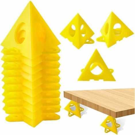 Lot de 20 supports en forme de pyramides jaunes pour porte d'armoire Odipie (1/4)