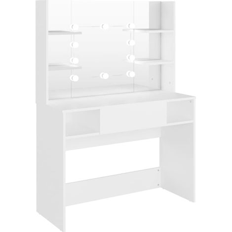 Tavolo trucco con illuminazione LED 100 x 40 x 135 cm MDF bianco 020006392
