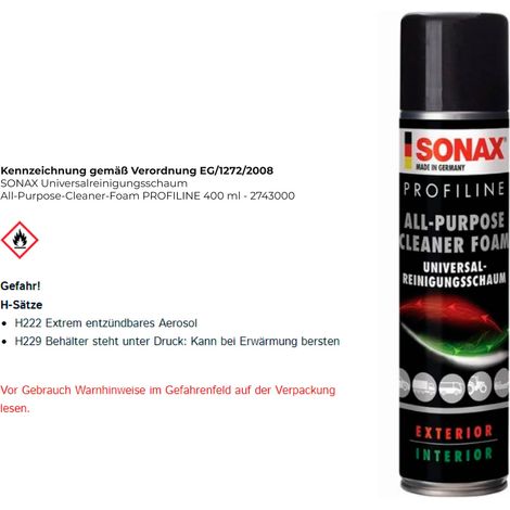 SONAX Espuma Limpiadora Universal All-Purpose-Cleaner-Foam PROFILINE 400 ml - 2743000 (1/4)