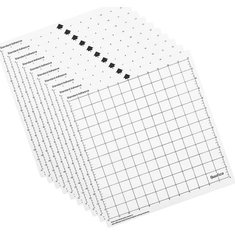 Bisofice Ersatz-Schneidematte, transparente Klebematte für Cricut mit Messraster, 12 x 12 Zoll, 10 Stück