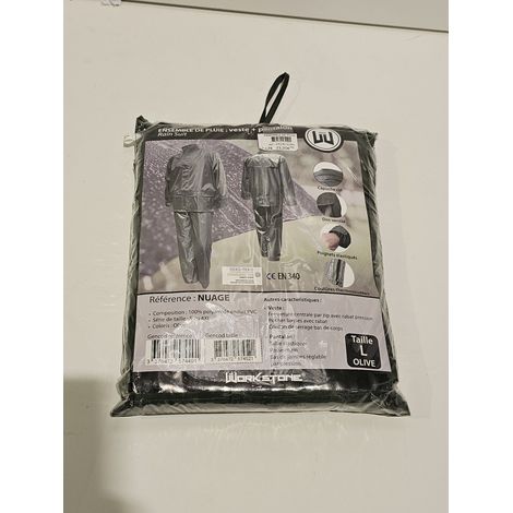 WORKSTONE-Ensemble de pluie NUAGE-Veste et Pantalon-100% Polyamide PVC-Étanchéité thermosoudée-Neuf-Voir photos (1/4)