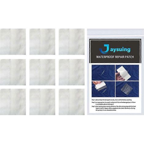 Lot de 10 bandes adhésives de réparation pour piscine gonflable et matelas pneumatique (blanches)-5x5cm-White (1/4)