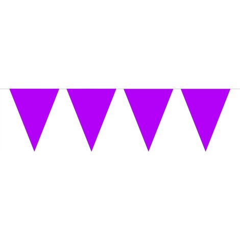 Guirlande de fanions en Plastique avec 15 Drapeaux triangulaires Violet 10 m