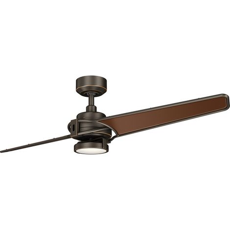 2 Flügel 142 cm Deckenventilator mit LED-Licht Olde Bronze Fernbedienung Ventilatore da soffitto a 2 pale da 142 cm con telecomando in bronzo antico con luce a LED (1/3)