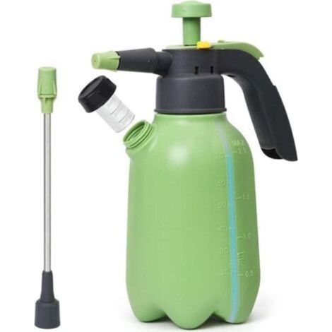 Spruzzatore manuale a pompa da 2 litri per piante, prati e giardini. Spruzzatore a pressione con 2 ugelli e valvola di sicurezza.