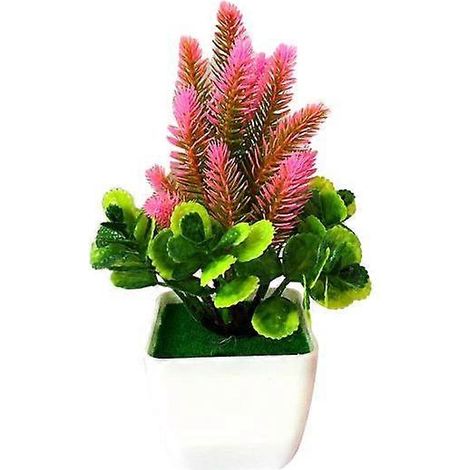 plante artificielle en pot, type bonsaï, pour salon, bureau ou jardin. Décoration pour bureau ou salon.rose (1/5)