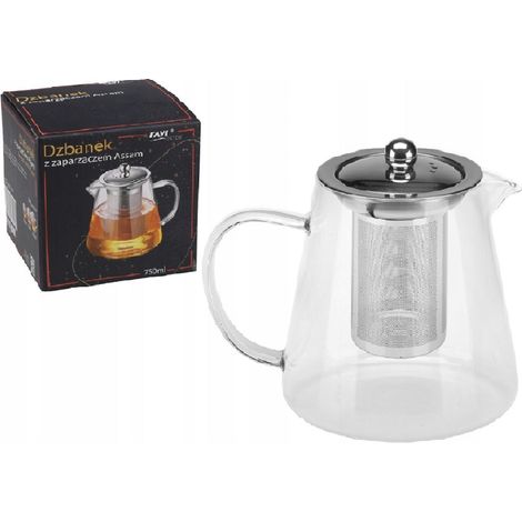 Cafetera Assam para té y café, 750 ml, de vidrio borosilicato.